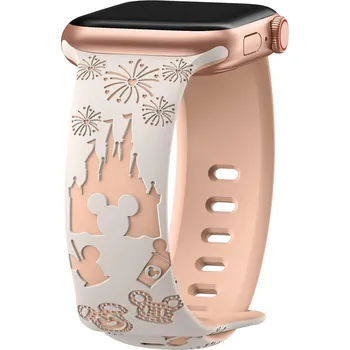 Příslušenství k chytrým hodinkám Řemínek gravírovaný myšák pro Apple Watch 42/44/45/46/49mm Barva: béžová