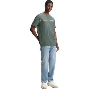 Pánské tričko TOM TAILOR® PÁNSKÉ TRIKO S PRUHEM KRÁTKÝ RUKÁV -ŠEDOZELENÁ L