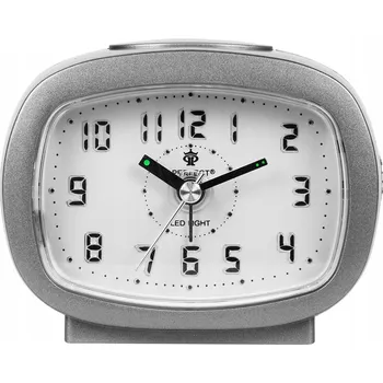 Budík Analogový Budík Šedý Tichý Chod Opakované Buzení Podsvícení Na Baterie