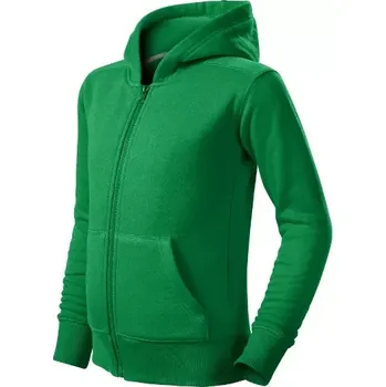Chlapecké oblečení Trendy Zipper mikina dětská středně zelená 158 cm/12 let