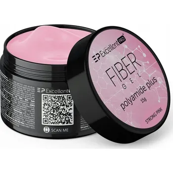 Lak na nehty Stavební gel Excellent Pro Fiber Gel Polyamide Plus Strong Pink 15 g