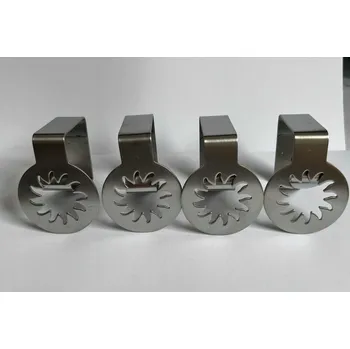 4x KLIPSY ÚCHYTY NA UBRUSY SVORKY NEREZOVÁ OCEL NA STŮL DESKU PLACHTU