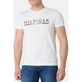 Pánské tričko Pánské triko Tommy Hilfiger - Velikost L, Barva Bílá - krémová M56384 MW0MW12683