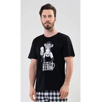 Pánské pyžamo Pánské pyžamo šortky Opice černá XL