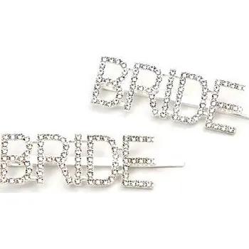 Party dekorace Sponky štrasové do vlasů 2 ks - Bride