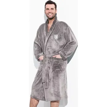 Pánský župan Pánský župan L&L Borys grafit/dek.šedá XL-182/120/116