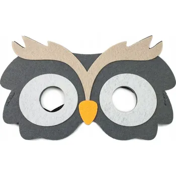 Karnevalová maska MASKA ZVÍŘE Filcová maska na obličej SOVA