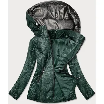 Dámská prošívaná bunda v lahvově zelené barvě (BR0121) odstíny zelené 50