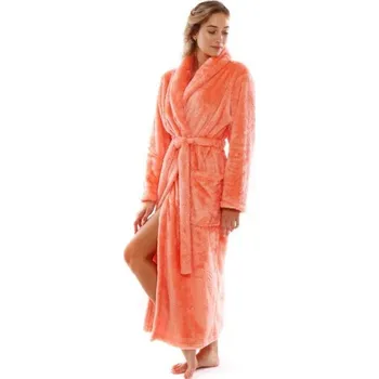 Dámský župan Dámský LILLY JACK extra hřejivý župan se šálovým límcem 2120 2251 lososová - Vestis XL