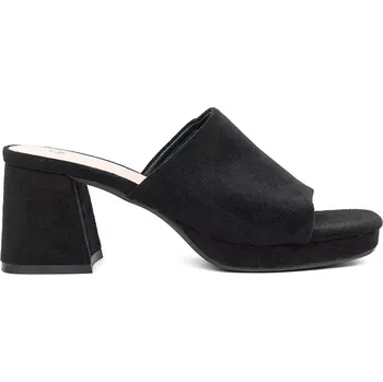 Dámské žabky Zajímavé černé dámské nazouváky na širokém podpatku 36