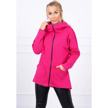 Dámská mikina Zateplená mikina s prodlouženými zády a kapsami fuchsiová UNI