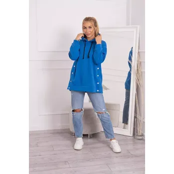 Dámská mikina Zateplená mikina s chrpově modrými patentkami UNI