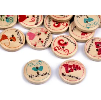 Knoflík Dřevěný dekorační knoflík Handmade mix 50 kusů