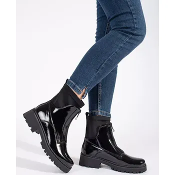 Dámská zimní obuv Jedinečné kotníčkové boty dámské černé platforma 38