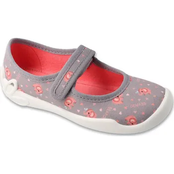 Dívčí bačkory BEFADO 114Y561 dívčí balerínky šedé sloníci 35 114Y561_35