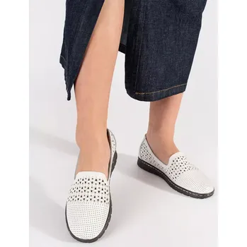 Dámské polobotky Krásné dámské polobotky bílé bez podpatku 41