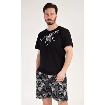 Pánské pyžamo Pánské pyžamo šortky Live your life černá M