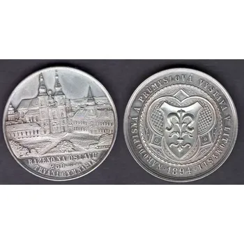 LITOMYŠL. Medaile na 250. výročí trvání gymnasia. Národopisná a průmyslová výstava. 1894. Ag.