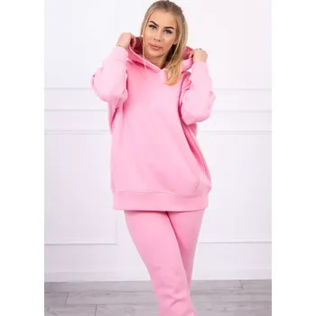 Dámská halenka Zateplený set s mikinou s kapucí světle růžový UNI