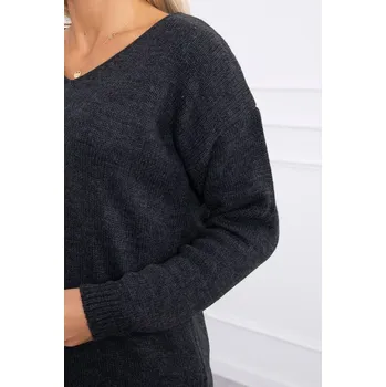 Dámský svetr Svetr s výstřihem do V grafitové barvy UNI