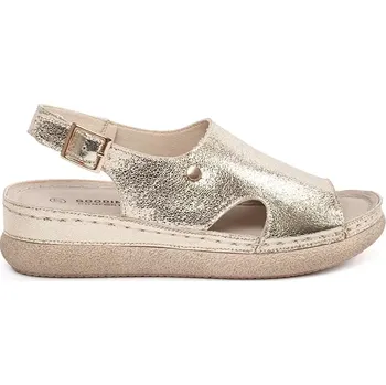 Dámské sandále Luxusní dámské sandály zlaté na plochém podpatku 41