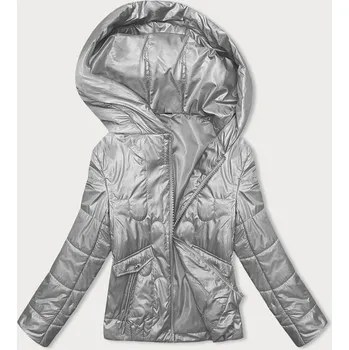 Šedá krátká dámská prošívaná bunda (B8185-9) odstíny šedé XXL (44)