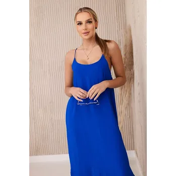 Dámské šaty Dlouhé šaty bez ramínek chrpově modrá UNI
