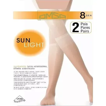 Pánské ponožky Dámské podkolenky Omsa| Sun Light 8 den A`2 béžová přírodní/odd.béžová univerzální