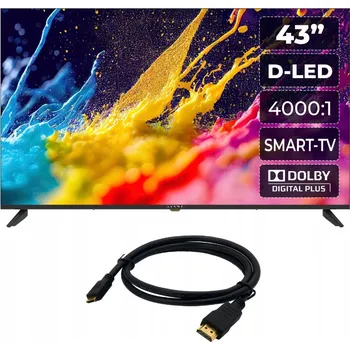 Televizor Kiano 43" Elegance LED TV 4K UHD Smart WiFi černý PVR + HDMI kabel