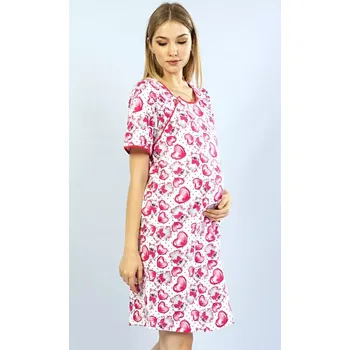 Dámská noční košile mateřská Méďa se srdcem tmavě růžová XL