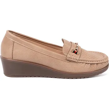 Dámské polobotky Pohodlné polobotky dámské hnědé na klínku 39