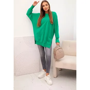 Dámská mikina Dámská bavlněná mikina se širokým lemem dole zelená UNI