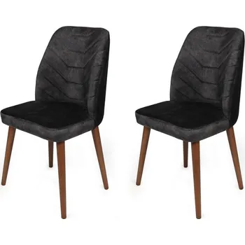 Sada jídelních židlí Dallas Anthracite and Walnut, 2 ks, antracitová