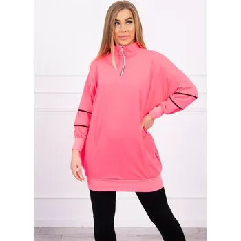 Dámská mikina Mikina se zipem a kapsami růžová neonová UNI