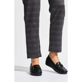 Dámské mokasíny Luxusní mokasíny černé dámské platforma 39