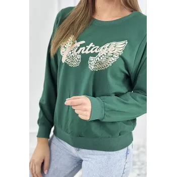 Dámská mikina Mikina s potiskem tmavě zelená UNI