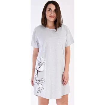 Dámská noční košile s krátkým rukávem Nicol světle šedá 2XL