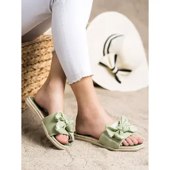 Dámské žabky Praktické dámské zelené nazouváky bez podpatku 40