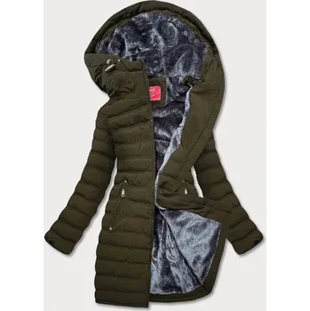 Dámská zimní bunda v army barvě (m-21307) odstíny zelené XL (42)