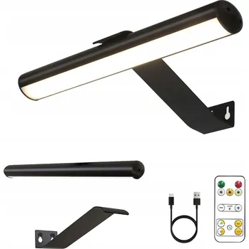 Nástěnné svítidlo ČERNÉ NÁSTĚNNÉ SVÍTIDLO 39 CM LED LAMPA NAD ZRCADLO/SKŘÍŇKU DO KOUPELNY USB 3