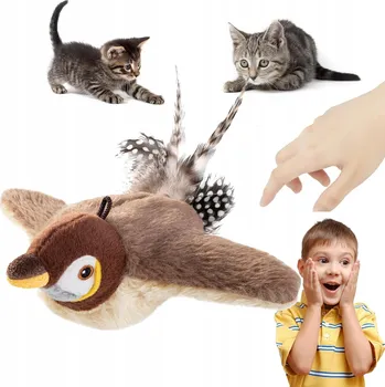 Hračka pro kočku Interaktivní hračka reagující na dotek pro kočky Létající pták hračka se šantou kočičí