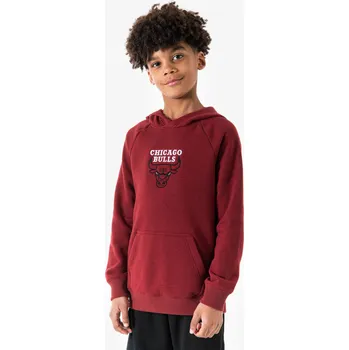 Dámská mikina TARMAK Dětská basketbalová mikina s kapucí 900 NBA Chicago Bulls 10 LET ČERVENÁ