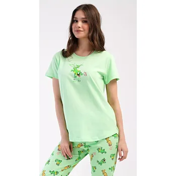 Dámské pyžamo Dámské pyžamo kapri Ella světle zelená L
