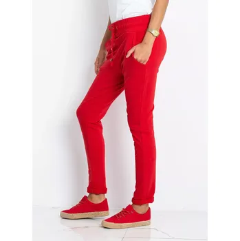 Dámské kalhoty Tepláky RV DR 3698.07X červená S