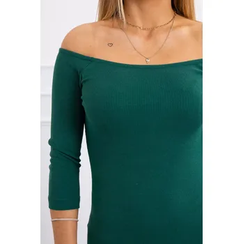 Dámské šaty Pruhované vypasované šaty tmavě zelené UNI