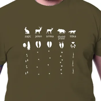 Pánské tričko Tričko Myslivci | Triko Stopy zvěře