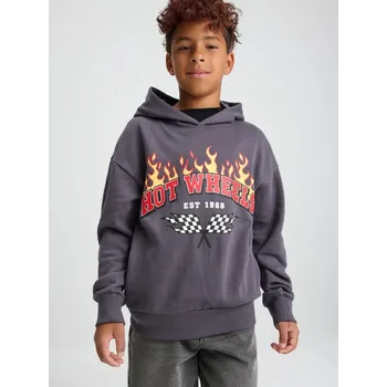 Oblečení a móda Sinsay - Mikina s&nbsp;kapucí Hot Wheels - šedá - 487FC-90X - 487FC-90X-140