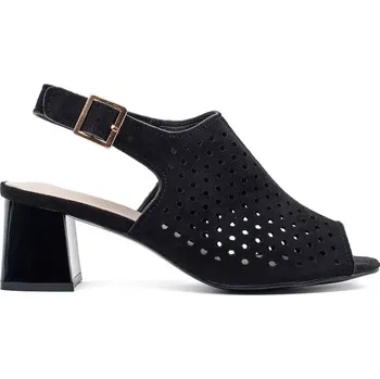 Dámské sandále Výborné dámské sandály černé na širokém podpatku 36