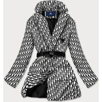 Lehká bílá dámská bunda s páskem (OMDL015) odstíny černé L (40)