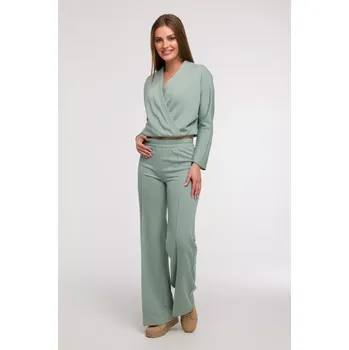 Dámské kalhoty B296 Široké kalhoty s předními švy - mátové EU XL